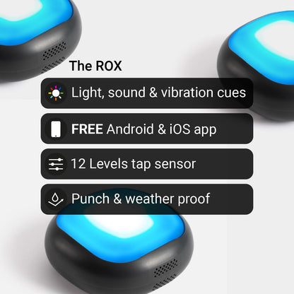 A-Champs ROX Training Kit – LED Light Pods with Light, Sound & Vibration Signals & Free App for Speed, Agility, Reaction & Cognitive Training – Perfect for Athletes, Coaches, Fitness & Rehab (3-Pack)
