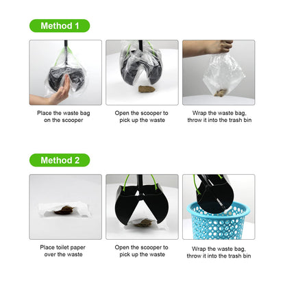 SZHLUX 28" Pooper Scooper, Foldable Dog Pooper Scooper with Unbreakable Material and Durable Spring for Grass and Gravel, Green