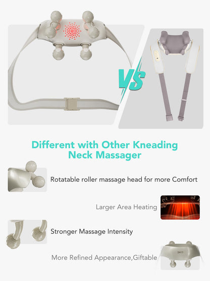 SKG Neck Massager for Pain Relief Deep Tissue FSA HSA Eligible Shiatsu Cordless Massager with Heat Neck and Shoulder Massage Mother Day Gift H7 Ultra