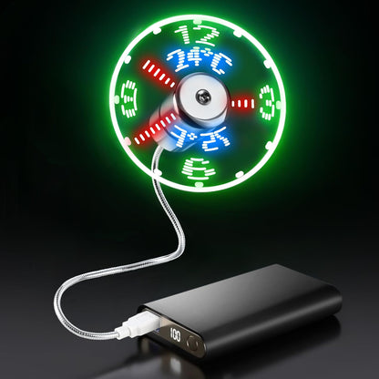 BREIS New USB Clock Fan with Real Time Clock and Temperature Display Function,Silver,1 Year Warranty