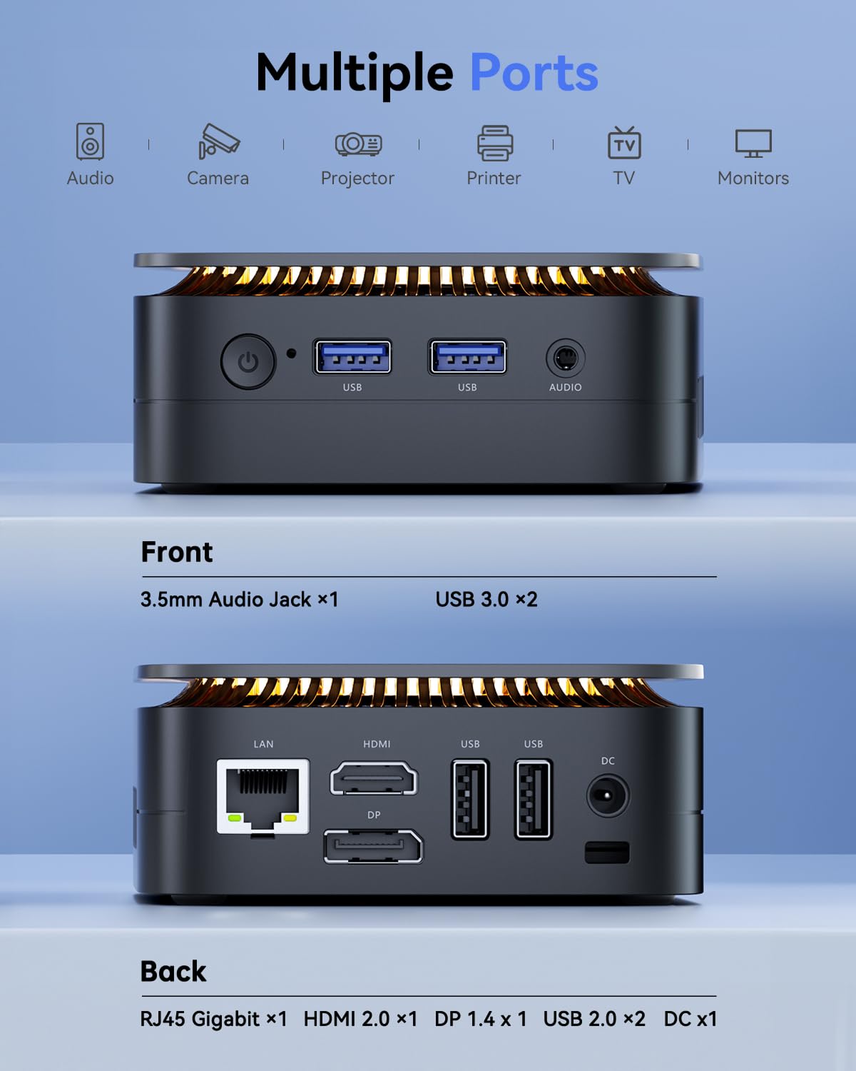KAMRUI Mini PC, 16GB DDR4 RAM 512GB M.2 SSD, Mini Computer Intel Twin Lake N150 (Upgraded N100, 4 Cores, up to 3.6GHz), Desktop Computer Dual 4K, Ethernet, WiFi, Bluetooth for Business, Office, Home