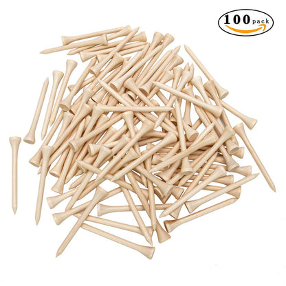 THIODOON Golf tees 3 1/4 inch Less Friction Wood Tees Training for Golfer Professional Natural Wood Golf tees Bulk 100 Count Golfing Tees