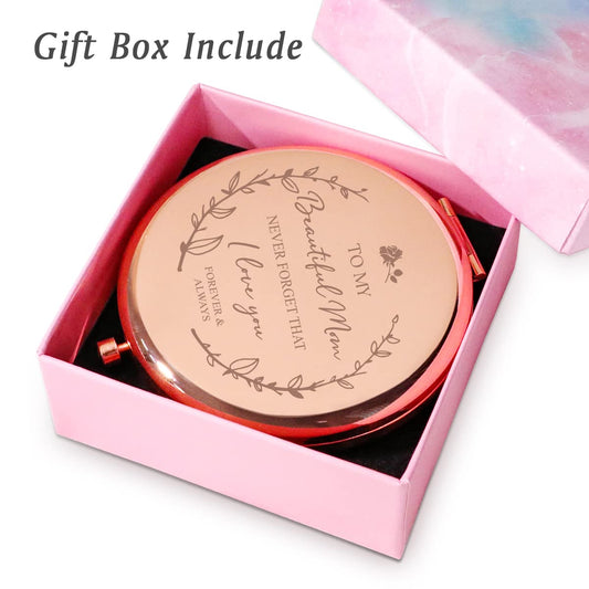 Mom Gifts from Daughter Son, Personalized Compact Mirror, Sentimental Mothers Day Birthday Gifts for Mom, Unique Present for Mother Parents