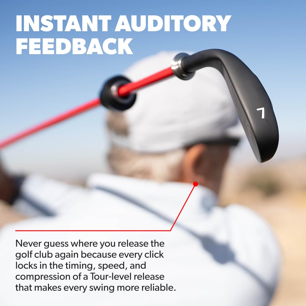 Performance Golf Click Stick - Swing Trainer for Automatic Release I Auditory Feedback I Core Golf Swing Mechanics Improvement (Standard Flex, Right)