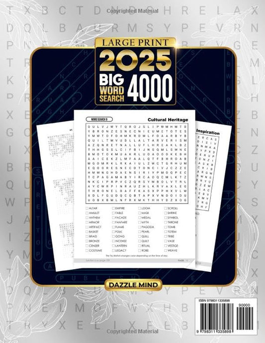 Word Search Books for Adults Large Print Puzzle: Big Word Find Puzzles for Adult & Seniors To Keep Mind Busy, Activity Games for Elderly Men Women Stress Relief, Relaxing (Fun Mindfulness Gift)