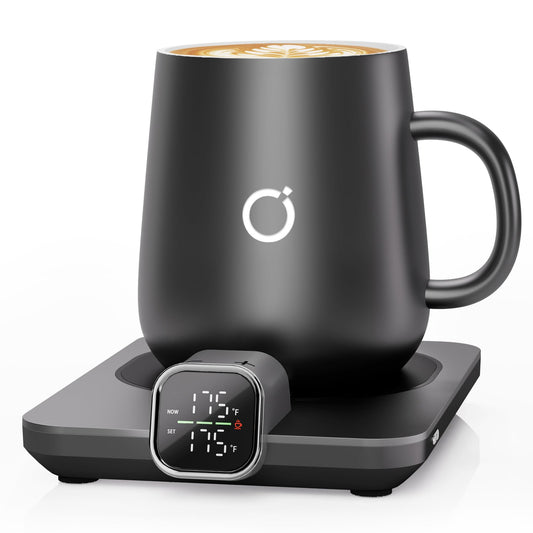 Smart Heated Coffee Mug Warmer & Mug Set - Heated Coffee Warmer with Auto Shut Off, 1°F Precise Temperature Control Coffee Warmer, Electric Mug Warmer for Desk, Birthday Gifts for Women and Men