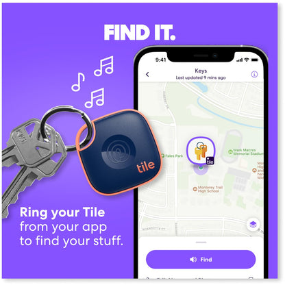 Tile by Life360 Mate (2024) Bluetooth Tracker, Keys Finder and Item Locator for Keys, Bags and More. Phone Finder. Both iOS and Android Compatible. 1-Pack (Black)