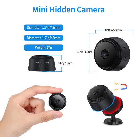 X W EI UNION Secrect Camera Mini Spy Camera WiFi Hidden Camera Video Recorder Small Camera for Spying Room Camera Night Vision Home Security Camera Nanny Cam Pet Camera Baby Camera