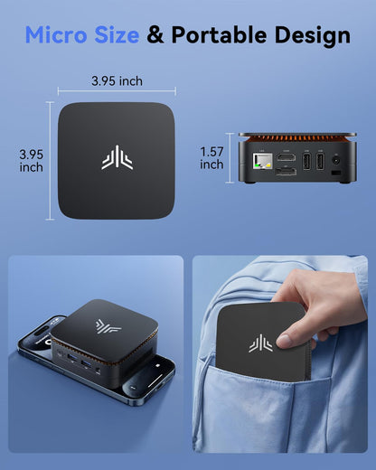 KAMRUI Mini PC, 16GB DDR4 RAM 512GB M.2 SSD, Mini Computer Intel Twin Lake N150 (Upgraded N100, 4 Cores, up to 3.6GHz), Desktop Computer Dual 4K, Ethernet, WiFi, Bluetooth for Business, Office, Home