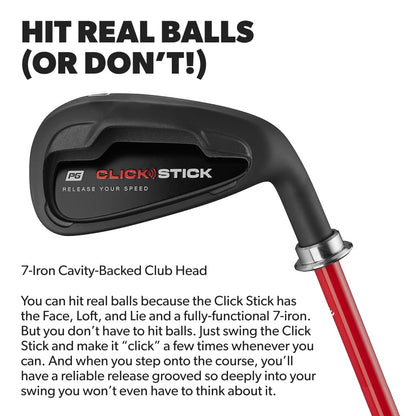 Performance Golf Click Stick - Swing Trainer for Automatic Release I Auditory Feedback I Core Golf Swing Mechanics Improvement (Standard Flex, Right)