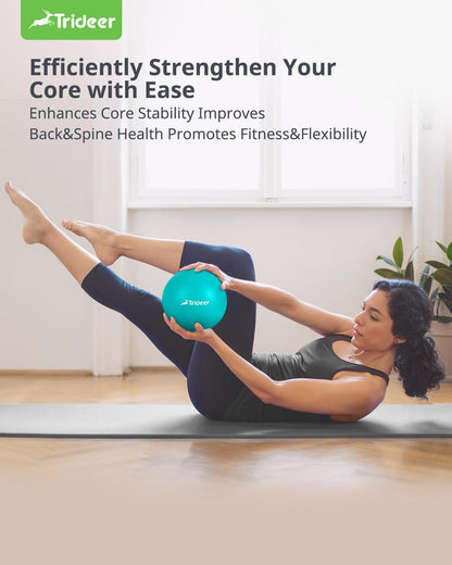 Trideer 9-Inch Pilates Ball with Exercise Guide for Core Strength, Yoga, Stability, Stretching & Physical Therapy