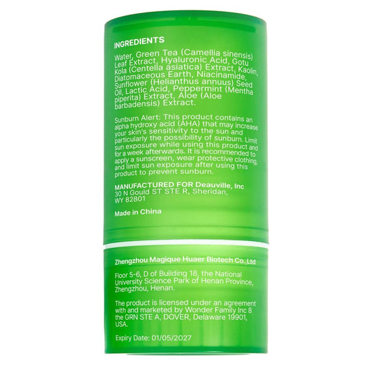 WONDER FAMILY 2-in-1 Green Tea Mask Stick - Blackhead Remover Mask & Hyaluronic Acid Moisturizer - Facial Deep Pore Cleanser - Face Masks for Skincare (2-pack, Tea Tree)