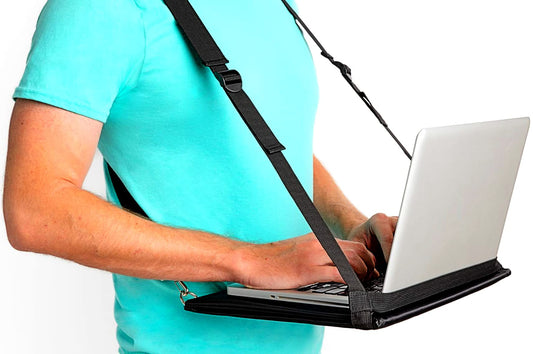 TopOffice Laptop Harness, Standing Laptop Harness, Mobile Walking Laptop Carrier, Adjustable Desk, Portable Laptop Stand, Hands Free Wearable Desk for Laptop (13") or Notebook