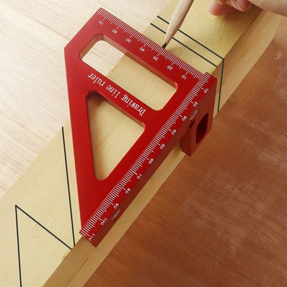 KETIPED 3D Multi-Angle Measuring Ruler,45/90 Degree Aluminum Alloy Woodworking Square Protractor,Drawing Line Ruler, Miter Triangle Ruler High Precision Layout Measuring Tool for Engineer Carpenter,R