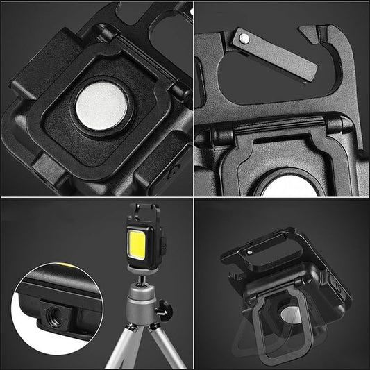 FFKQBH LED Flashlight Cob Keychain Work Light, Triple Light Flashlight with 3 Modes, EDC Purse Light, Rechargeable Flashlights for Home, Camping, Walking (4)