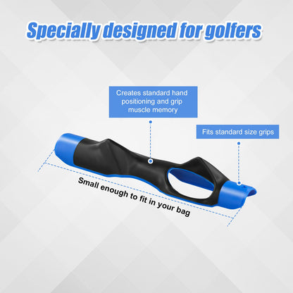 PEUTIER Golf Grip Trainer, Golf Training Aid Right Hand Lightweight Golf Swing Trainer Anti-Slip Golf Wrist Trainer Golf Swing Aid for Correct Hand Position & Grasp, Medium, blue