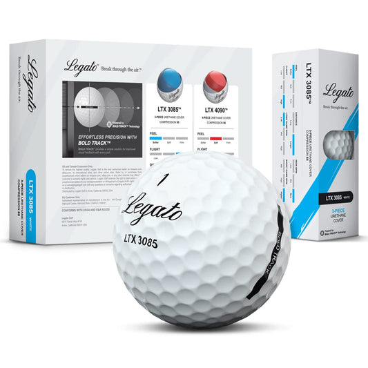 Legato Golf Balls LTX3085 | Designed to Help Golfers Break 90 | Maximized Distance with Soft Feel | 3 Piece | Urethane Cover | 85 Compression