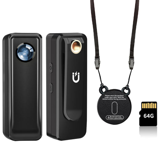 Body Cam, 4K HD Action Camera, Mini Body Camera with 64GB Memory Card, Portable Vlogging Camera with Magnetic Back Clip, Wearable Camcorder Daily Records Easy to Use for Traveling Cycling Home Office