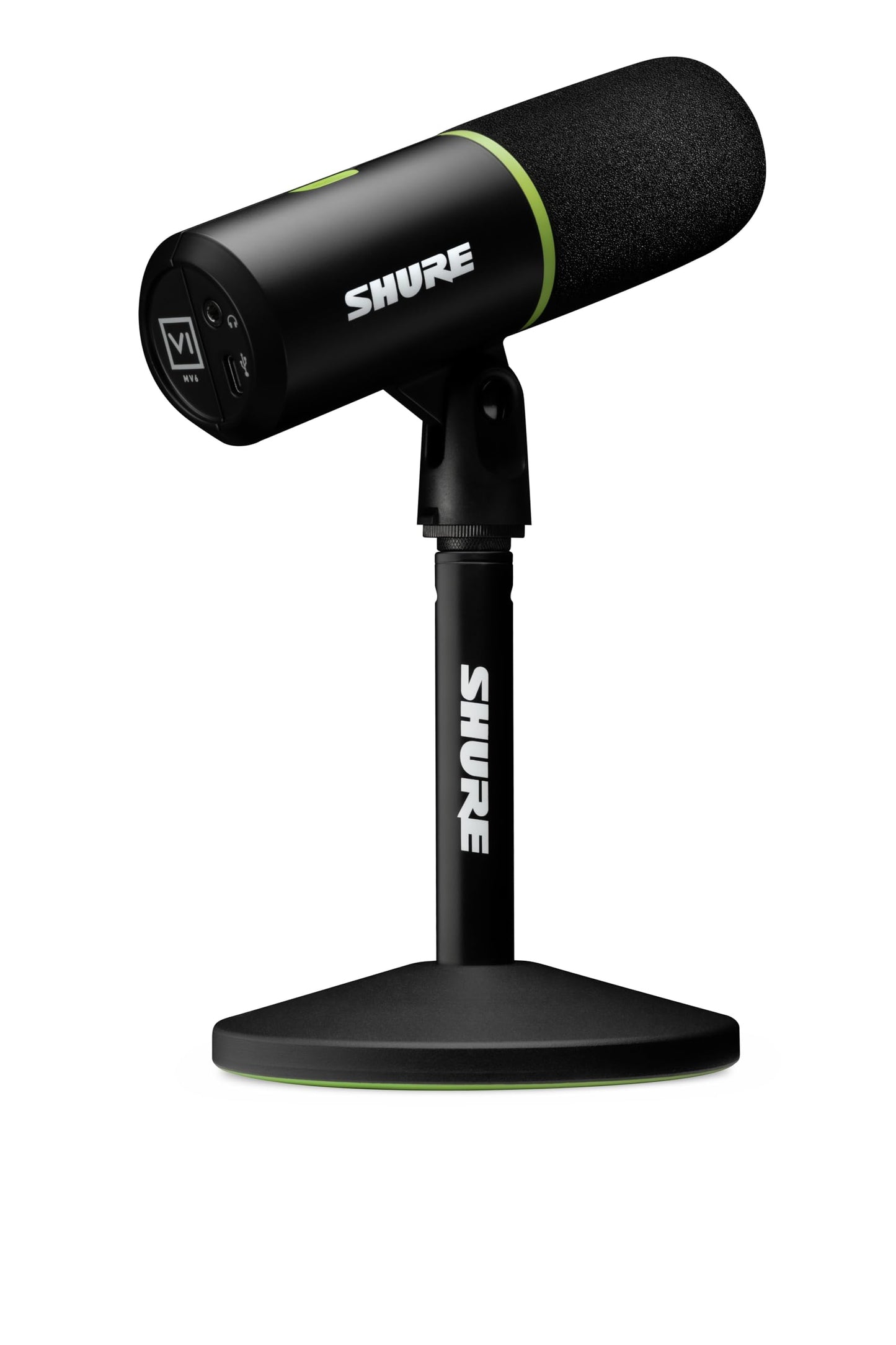 Shure MV6 Gaming Microphone, Dynamic USB PC Mic for Video Games & Streaming - Desktop Stand, Background Noise Cancellation, Tap-to-Mute & 3.5mm Output for Real-Time Headphone Monitoring