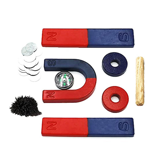 Physics Science Magnets Kit for Education Science Experiment Tools Icluding Bar/Ring/Horseshoe/Compass Magnets
