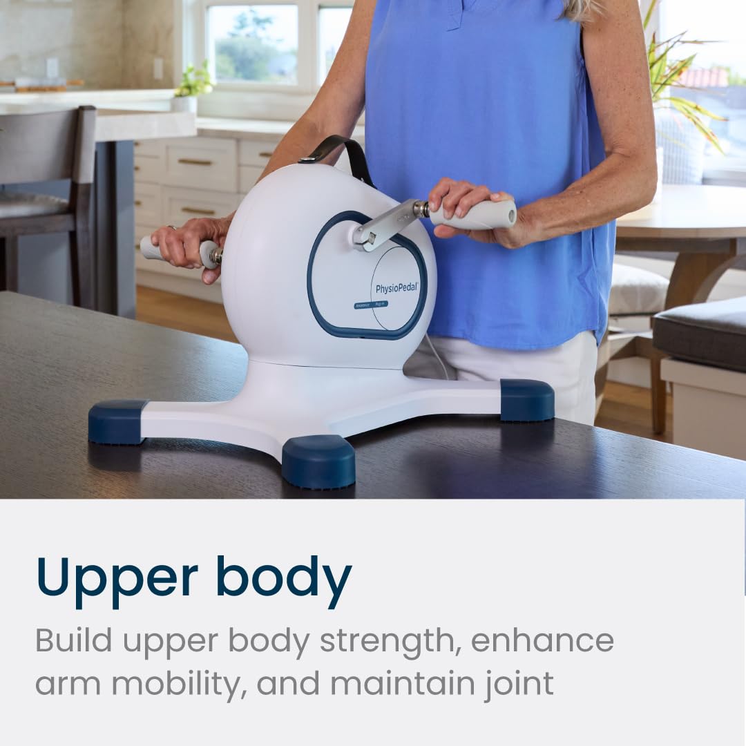 PhysioPedal® Arm & Leg Pedal Exerciser, Dual Mode, 8 Motorized Speeds, 8 Adjustable Resistance Levels, LED Display, Magnetic Remote, Low-Impact Exercise for Joint Health & Mobility