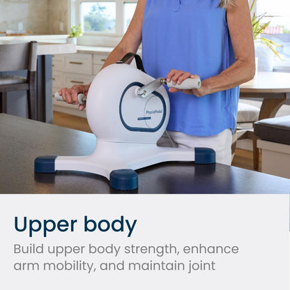 PhysioPedal® Arm & Leg Pedal Exerciser, Dual Mode, 8 Motorized Speeds, 8 Adjustable Resistance Levels, LED Display, Magnetic Remote, Low-Impact Exercise for Joint Health & Mobility