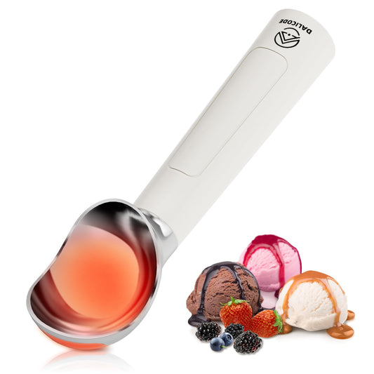 Dalicode Heated Ice Cream Scoop – Electric Scooper for Hard Ice Cream and Desserts, Handheld Heating Up to 158°F, Rechargeable with LED Display, Easy to Clean, Ideal Summer Gift
