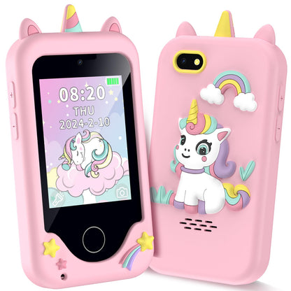 Kids Phone for Girls Boys, Touchscreen Toddler Smartphone Learning Toy, 3-10 Year Old Christmas Birthday Gift, Play Cell Phone With Camera, Games, Music, 8GB Card