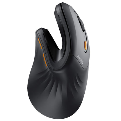 ProtoArc Ergonomic Mouse, EM11 NL Bluetooth Rechargeable Wireless Vertical Mouse, 3 Multi-Device Connectivity for Computer/PC/Laptop, 2.4GHz Optical Mice for Windows, Mac OS, Black
