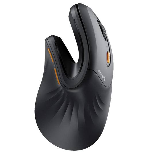 ProtoArc Ergonomic Mouse, EM11 NL Bluetooth Rechargeable Wireless Vertical Mouse, 3 Multi-Device Connectivity for Computer/PC/Laptop, 2.4GHz Optical Mice for Windows, Mac OS, Black