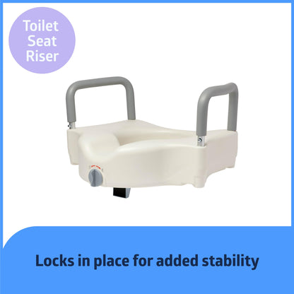 Medline Multi-Function Bathroom Kit for Caregivers, Seniors and Adults: Toilet Seat Riser and Attachable Toilet Light for Adults, Disabled- Enhanced Safety, 1 Ct.