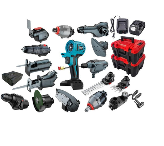 GOWE 20V Cordless Power Tool Combo Kit 20 Tool Set Brushless Multifunctional Electric Screwdriver Electric Saw Water Gun Polishing Machine Reciprocating Saw Swinging Chainsaw (Combo Kit 20 Tool Sets)