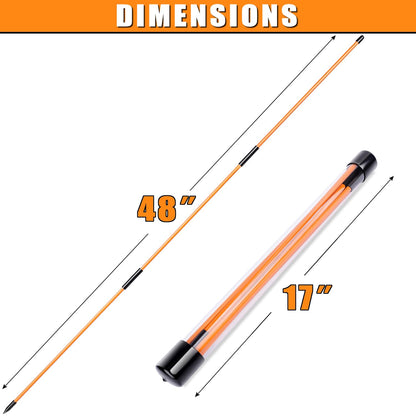 BIRDIEBLAST Professional Collapsible Golf Alignment Sticks, 48" Alignment Golf Stick Ideal for Aiming, Putting and Swing Practice (2)