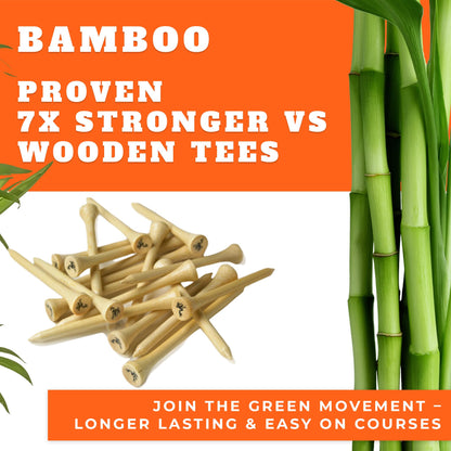 Frogger Green Monsters Bamboo Golf Tees, 50 Count (2-3/4"), Made from Ultra-Strong and Sustainable Bamboo, Stronger Than Traditional Hard Wood Tees