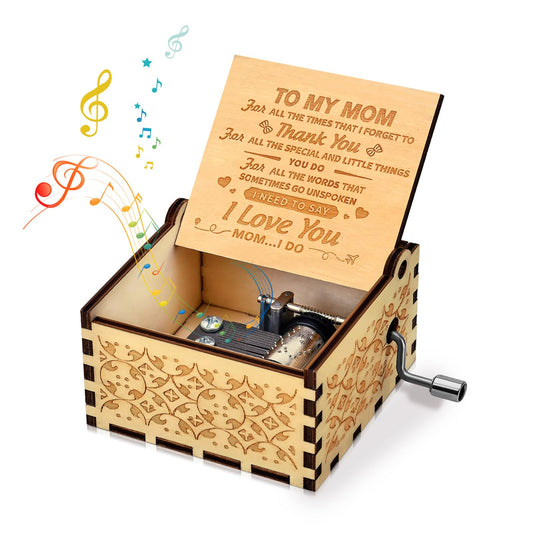 Likeny Mothers Day for Mom Gifts from Daughter Son Gifts for Mom from Daughter Mom Gift for Mothers Day Birthday Best Mama Mother Gift Hand Crank Music Box