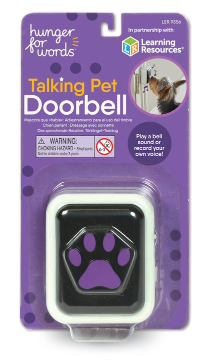 Hunger for Words Talking Pet Doorbell - 1 Piece Doorbell for Dogs, Doggie Doorbell, Perfect for Dog Potty Training, Talking Dog Buttons