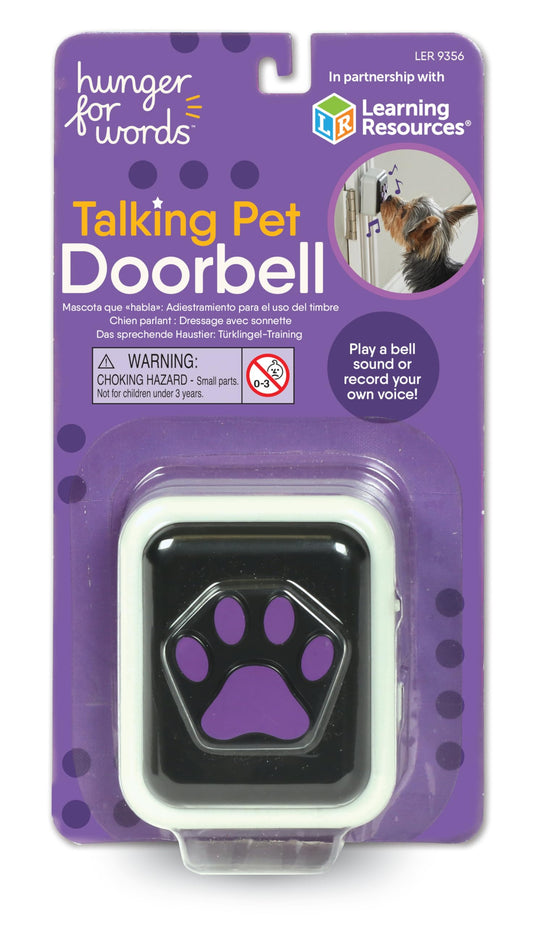 Hunger for Words Talking Pet Doorbell - 1 Piece Doorbell for Dogs, Doggie Doorbell, Perfect for Dog Potty Training, Talking Dog Buttons
