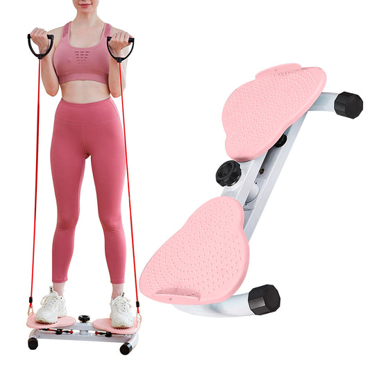 Sttlejura Waist Twist Workout Machine, Ab Machine with 300 lbs Weight for Slim Waist and Core Ab Exercise Foot Massage and Weight Loss, Noiseless Home Gym Exercise Equipment for Women Men(Pink)
