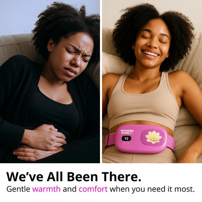 Menstrual Heating Pad for Cramps – Portable Cordless Heating Pad for Women – Rechargeable Pink Period Relief Pad for Stomach and Back – Small Heat Belt, USB Heated Pad – Electric Heat Wrap for PMS