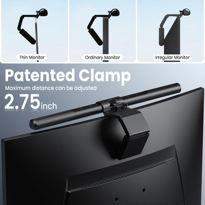 Quntis Computer Monitor Lamp, Screen Monitor Light Bar for Eye Caring, USB Reading LED Task Lamp with Auto-Dimming, Dimmable Light Bar, Touch Control, No Glare Space Saving Home Office Desk Lamps