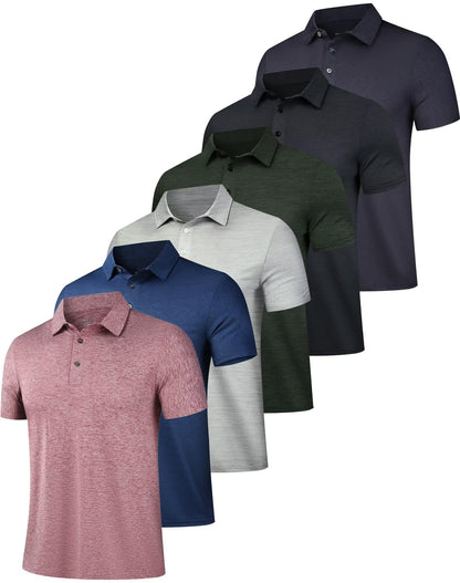 OYGSieg 6 Pack Mens Polo Shirts Performance Short Sleeve Golf Shirt Moisture Wicking Athletic Casual Collared T-Shirt SetB XL/02
