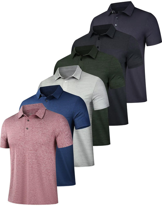 OYGSieg 6 Pack Mens Polo Shirts Performance Short Sleeve Golf Shirt Moisture Wicking Athletic Casual Collared T-Shirt SetB XL/02