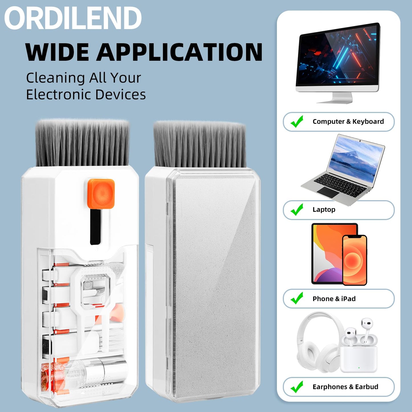 Keyboard Cleaning Kit Laptop Cleaner, 10-in-1 Computer Screen Cleaning Brush Tool, Multi-Function PC Electronic Cleaner Kit Spray for iPad iPhone Pro, Earbuds, Camera Monitor, All-in-one with Patent