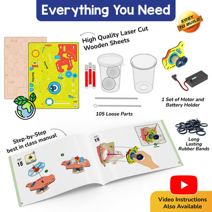 Smartivity 10in1 Motor Gadgets Kit for Kids I STEM Toys for Ages 6,7,8,9,10,11,12,13 Years | Build Cool Electronics Projects | Birthday Gifts for Boys & Girls | Science Kit for Kids 6-13