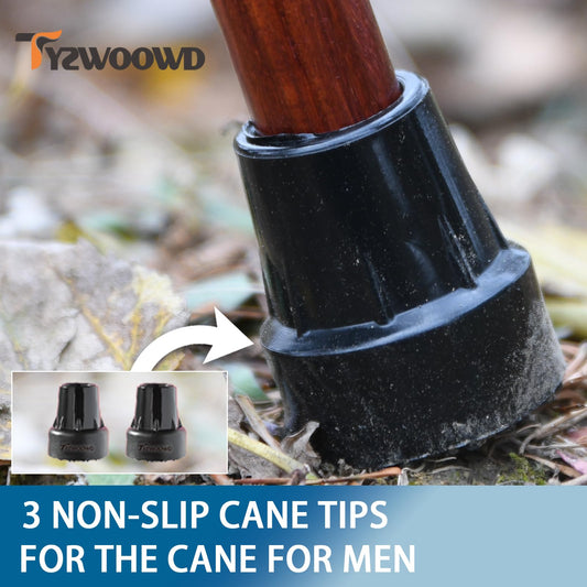 TYZWOOWD Walking Canes for Men, Wooden Sticks for Seniors, Handcrafted, Ergonomic, Wood Wax Oil Coating Walking Canes for Senior Balance, Crutches for Adults - Great Gift Idea