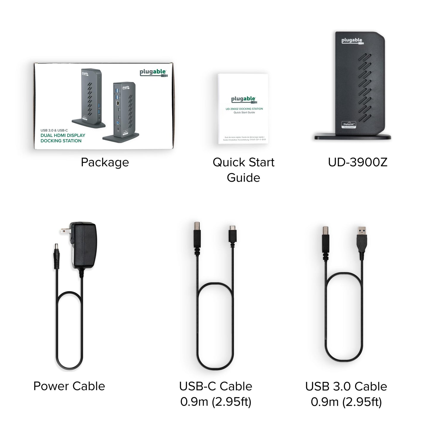 Plugable USB 3.0 and USB-C Universal Laptop Docking Station with 2 HDMI Ports for Windows, Mac, and ChromeOS (Gigabit Ethernet, Audio)