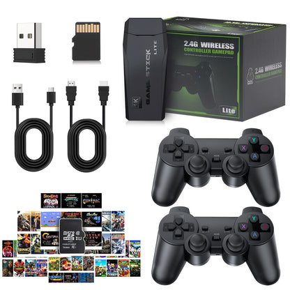 20000+ Games,2025 Newest Home Game Console Wireless Double Handle PSP Arcade Double TV Game Console Plug and Play Video Game Stick, HDMI Output TV, Gift for Kids and Adults (64G)