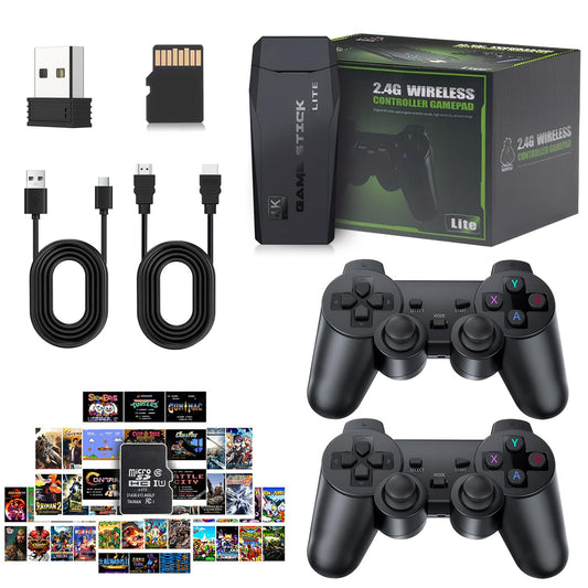 20000+ Games,2025 Newest Home Game Console Wireless Double Handle PSP Arcade Double TV Game Console Plug and Play Video Game Stick, HDMI Output TV, Gift for Kids and Adults (64G)