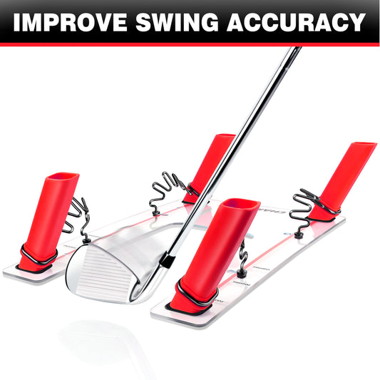 CHAMPKEY Magnetic Golf Swing Trainer - Swing Plane Training Aid - Improve Swing Accuracy and Skills (Red)