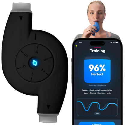 Oumua Smart Breathing Trainer | Lung Trainer with AI-Powered Oumua App | Lung Exerciser Device 30+ Training Protocols to Improve Wellbeing and Athletic Perfrormance